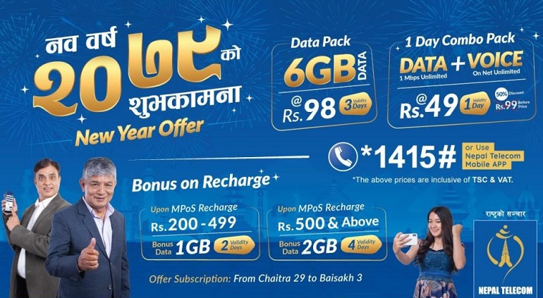 नयाँ वर्षमा नेपाल टेलिकमको अफर