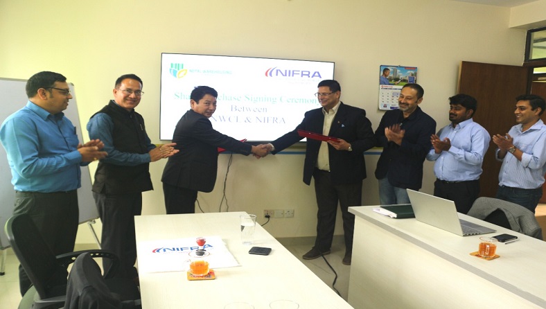 नेपाल वेयर हाउजिड्ग र नेपाल इन्फ्रास्टक्चर बैंकबिचमा शेयर लगानी सम्झौता