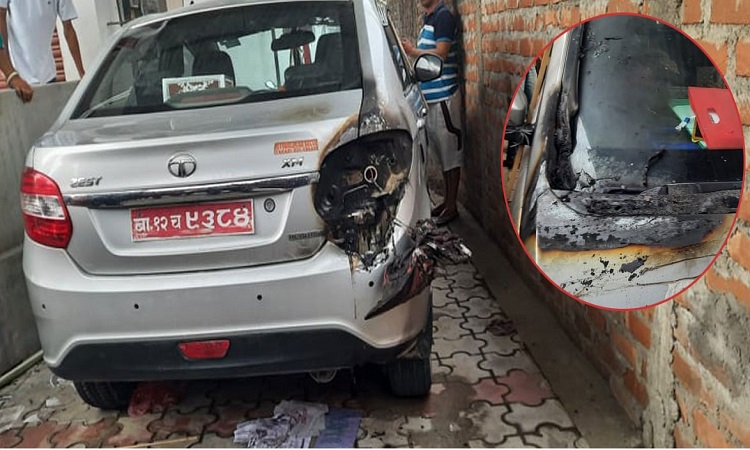 मोरङमा मेयर उम्मेदवारको सवारी साधनमाथि आगजनी